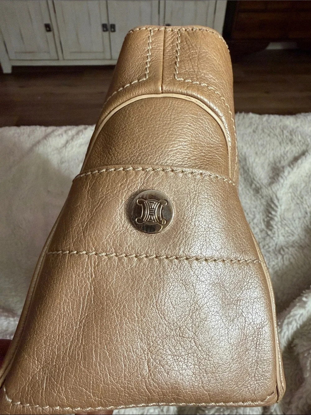 Celine Genuine Leather Top-Handle Women’s Bag in Light Brown